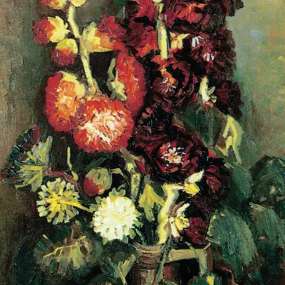 Obrázok produktu pre Vincent Van Gogh Art Print Picture - Váza s malvicami, 1886 (100 x 100 cm)