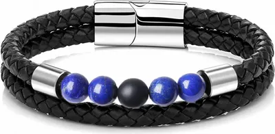 Image de Bracelet PE-17990 Noir/Bleu - Unie KP17990