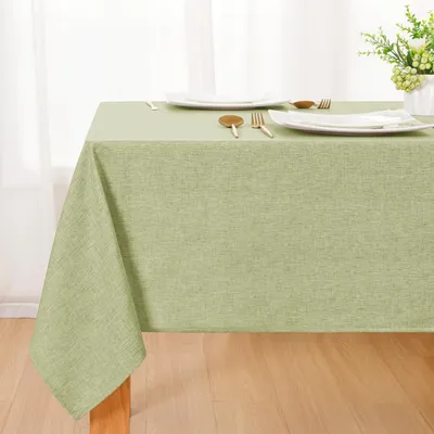 Produktbild von Tischdecke abwaschbar Leinenoptik 130x160cm Grün Rechteckig