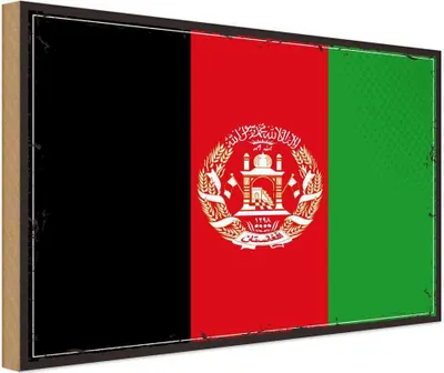 Produktbild von vianmo Holzschild 20x30 cm Afghanistans Afghanistan Flagge Fahne Wappen