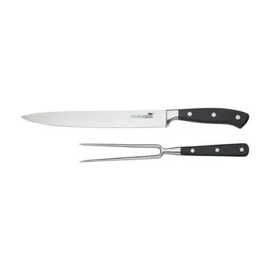 Produktbild von Trancheer Messerset, Fleischmesser 23 CM, Fleischgabel 13,5 CM, 2-teilig, Edelstahl - MasterClass