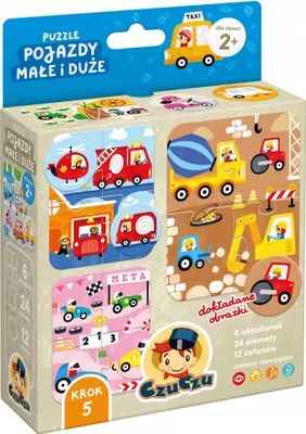 Zdjęcie produktu dla CzuCzu. Puzzle 24 elementy. Pojazdy małe i duże
