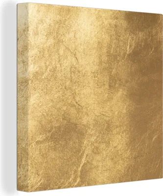 Produktbild von MuchoWow® - Leinwandbilder - Licht fällt auf eine goldene Wand, Wandbild, Wanddeko Bilder Wohnzimmer, 90x90 cm