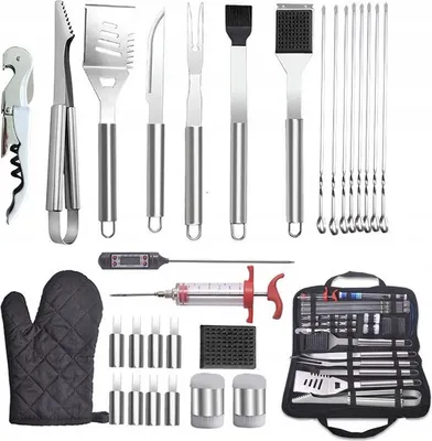 Image de Set barbecue acier XXL ustensiles 30x accessoires