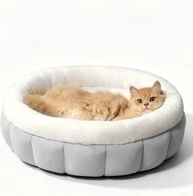 Produktbild von Katzentoilette, flauschig, waschbar, runde Katzenkorb, Durchmesser 40 x 16 cm (braun)