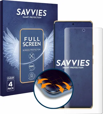 Produktbild von 4x Savvies Fullscreen Schutzfolie für Infinix Note 40 Pro Displayschutz Folie Fullcover Klar Transparent
