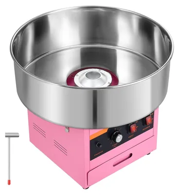 Produktbild von Zuckerwattemaschine - Elektrischer Zuckerwattebereiter - 1000 W - Zuckerschaufel - Aufbewahrungsschublade - Überhitzungs- und Überlastungsschutz - Rosa