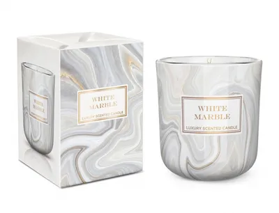 Image de Bougie en verre MARBRE parfumée 150g