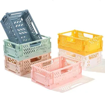 Immagine prodotto di Piccoli contenitori pieghevoli in plastica, colorati, composti da 6 pezzi