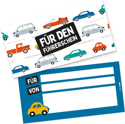 Produktbild von itenga Geschenkgutschein zum Führerschein - Gutschein zum Ausfüllen Karte