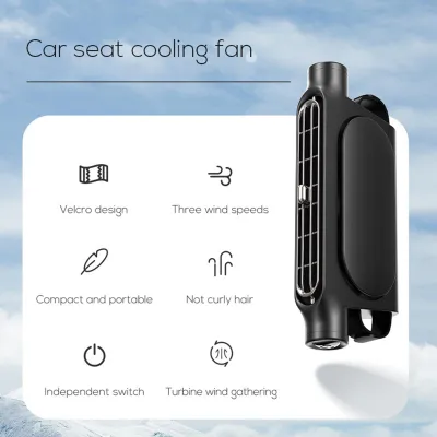 Obrázek produktu pro Chladicí ventilátor do auta s 3 rychlostmi, napájený přes USB, ventilátor do opěrky hlavy, přenosný ventilátor na zadní sedadlo pro osobní automobily, nákladní vozy a SUV