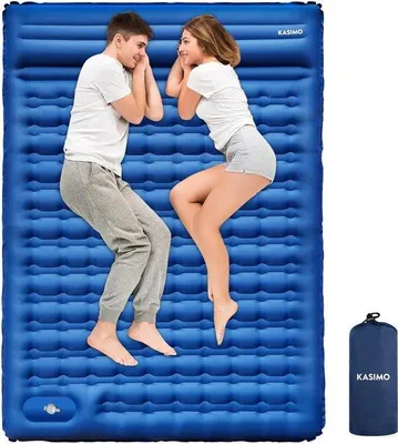 Image de Matelas de sol autogonflant 140 x 200 cm, bleu, épaisseur 12 cm