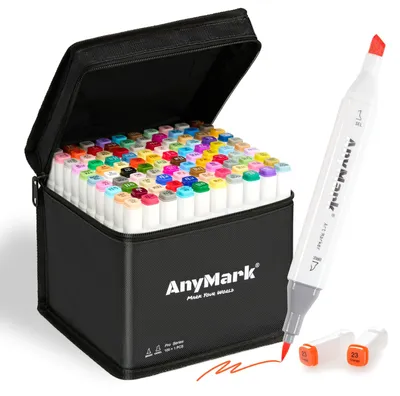 Alkoholmarker-Set 101-teilig mit Pinsel- & Keilspitze