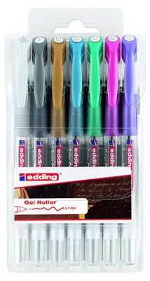 Produktbild von Edding Gelroller 2185 0,7 mm 7er-Set metallic+weiß