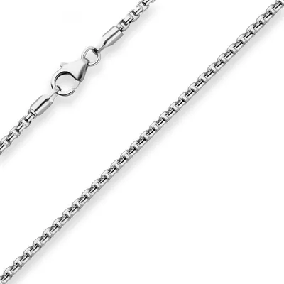 Produktbild von 2mm Veneziakette rund Kette Collier Halskette aus 925 Silber rhodiniert 45cm