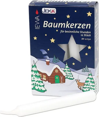 Produktbild von Baumkerzen 12 Stück, weiß 15 x 125mm