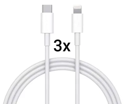 Produktbild von 3x Ladekabel USB C passt für Origininal iPhone iPad 6 7 8 11 12 13 X XS Pro Max 1 Meter