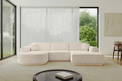 Produktbild von ALTDECOR Ecksofa in U-Form  ARRIO-U1 - 303x171x83 cm Beige -  Corner Sofa Bett Eckcouch Couch L-Form Wohnlandschaft Cauchsofa