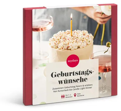 Produktbild von mydays Geschenkbox Zum Geburtstag für 2; Erlebnis verschenken oder selbst erleben; Gutschein für 2 Person(en)