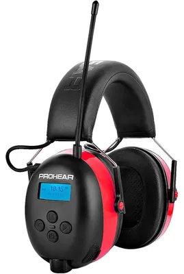 Produktbild von Gehörschutz mit Radio DAB+/Bluetooth/FM, Lärmreduzierung SNR 31dB, Rot