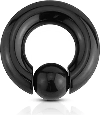 Produktbild von viva-adorno 4 x 12 x 10mm Piercing BCR Spring Ball Closure Ring Intimpiercing Klemmring Chirurgenstahl 316L Clip in Pop out schwarz XXL Stärke 3 bis 10mm Z425x
