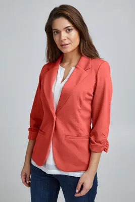 Produktbild von fransa FRZablazer Damen Blazer Kurzblazer Jacke mit Stretch geraffte Ärmel mit Taschen
