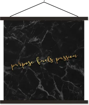 Produktbild von MuchoWow® Textilposter Zitat - Sprichwörter - Gold - Marmor 60x60 cm mit schwarzem Rahmen - Posteraufhänger