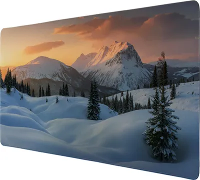 Produktbild von Winterliche Berglandschaft Schreibtischunterlage 89x40cm XXL Mauspad mit