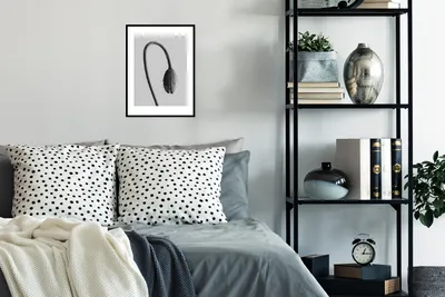 Produktbild von MuchoWow® MuchoWow® Gerahmtes Poster Abstrakte Hängepflanze 30x40 cm - Poster mit zchwarzem Bilderrahmen - Wandposter Schlafzimmer