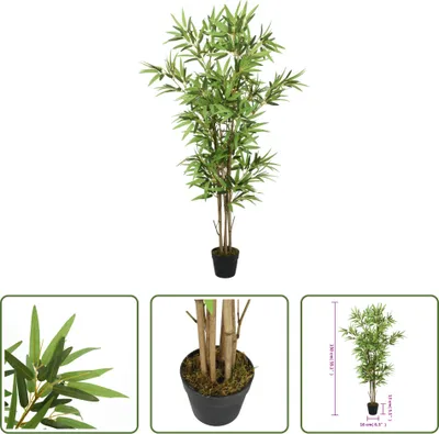 Obrázek produktu pro The Living Store Bambusový strom umělý 828 listů 150 cm zelený