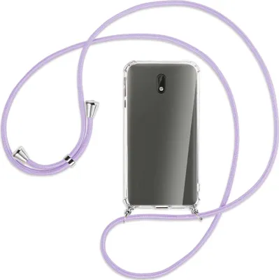 Produktbild von Handykette Backcover-Schutzhülle mit Band (Metall silberfarben) für Nokia 3 - violett