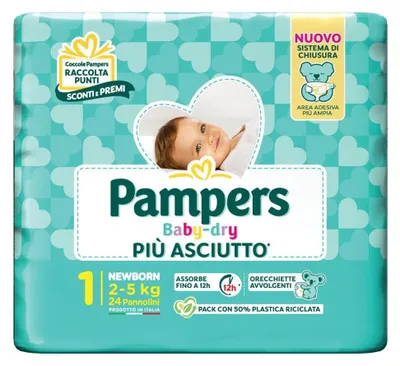 Immagine prodotto di Pampers Baby Dry Pannolino Newborn 24 Pezzi