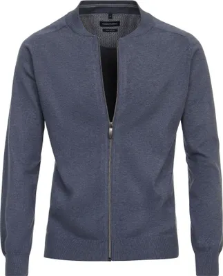 Produktbild von CASAMODA Herren Strickjacke Zipper Regular Baumwolle Blau S