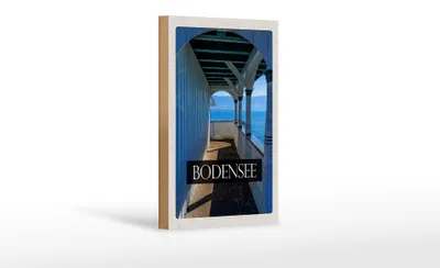 Produktbild von Holzschild Reise 12x18 cm Bodensee Deutschland Aussicht auf See