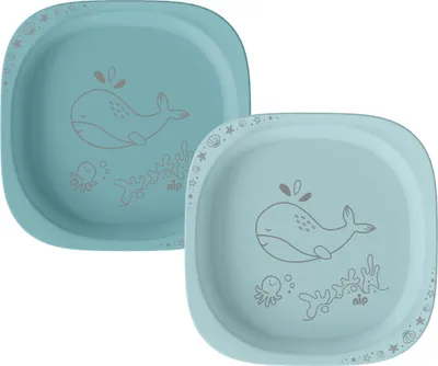 Produktbild von Nip Kinderteller 2er Pack eat green - Blau