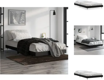 Produktbild von vidaXL Bettgestell Schwarz 90x200 cm Holzwerkstoff -  Betten & Bettgestelle