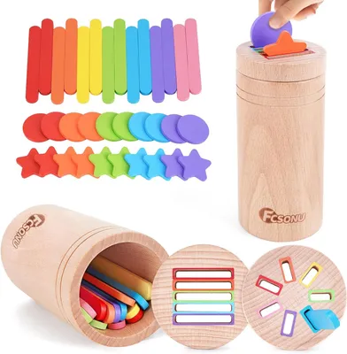 Produktbild von Montessori-Spielzeug für Kinder im Alter von 1 bis 2 und 3 Jahren – für Jungen und Mädchen – Sortierspiele – Spielzeug für Kinder von 1 bis 3 Jahren
