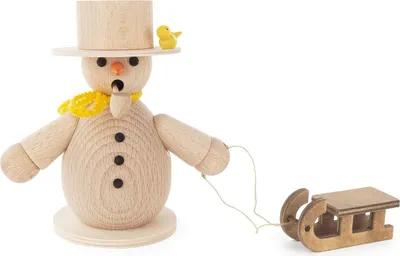 Produktbild von Bastelsatz Räuchermann Schneemann mit Schlitten BxHxT 21x15x9cm NEU
