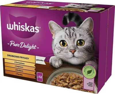 Produktbild von Whiskas 1+ Katzenfutter Pure Delight Geflügel Auswahl in Gelee, 12x85g