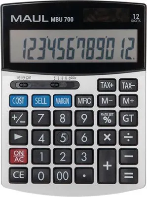 Image de Calculatrice de bureau MAUL MBU 700 affichage LCD 1 ligne, 12 chiffres pile solaire 15.5 x 11.5 x 2.5 cm noir
