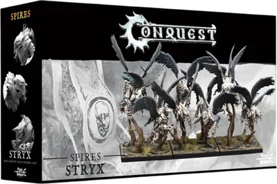 Produktbild von Spires Stryx Tabletop-Miniaturen, 12er Set, 38 mm Maßstab, 6,8 cm hoch, flugfähig