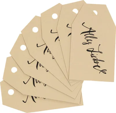 Produktbild von Geschenkanhänger Papier mit Schriftzug Alles Liebe für Dekoration, 24 Stück