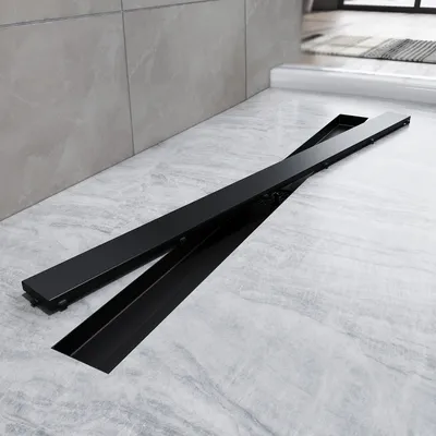 Obrázok produktu pre SONNI podlahový odtokový plochý sprchový žľab, 70 cm, dizajn z nehrdzavejúcej ocele 2 v 1, 360° nastaviteľný sifón, s uzáverom zápachu a odtokovým okrajom na vlasy