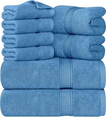 Produktbild von Famanu Handtücher Set 100% Baumwolle - 2 Badetücher, 2 Handtücher, 4 Waschlappen