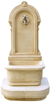 Produktbild von Casa Padrino Jugendstil Wandbrunnen Sandfarben / Silber H. 112 cm