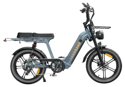 Image de V20 D50 - Fatbike électrique avec antivol à chaîne - 20 pouces - Moteur 250W - Autonomie 60 km - 7 vitesses - Freins à disque hydrauliques - Batterie 720Wh - Cadre bas - Double suspension - Nardo gris