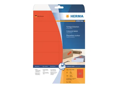 Produktbild von HERMA Etiketten A4 rot  105x42,3  mm Papier matt 280 St.