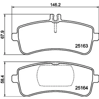 Produktbild von HELLA Bremsbeläge Satz Hinten Bremsklötze passend für MERCEDES-BENZ C-Klasse T-modell (S205) 8DB 355 025-241