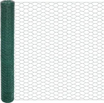 Produktbild von Gartenzaun - Kunststoffbeschichtetes Stahlgitter - 5 m x 1 m - Maschenweite 25 x 25 mm - Hühnerzaun Volierendraht - Pflanzenschutz im Garten