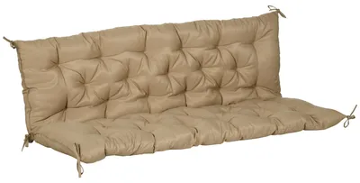Productafbeelding van 3-zits bankkussen 150x98x8 cm, bankkussen met bevestigingsbanden, bankkussen voor tuinmeubelen, Hollywood schommel, kaki